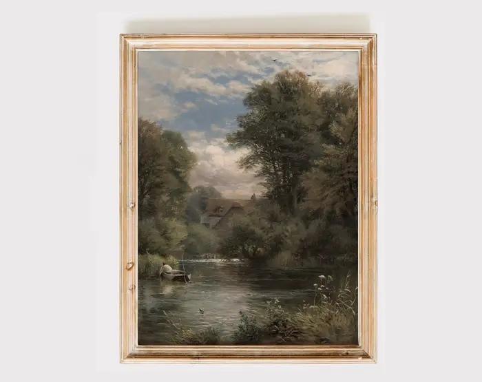 Vintage campagne mur Art impression rétro rustique printemps vues naturelles toile peinture paysage affiche photo décor à la maison
