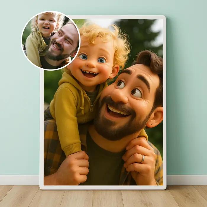 Portrait de style dessin animé personnalisé de la photo Cadeau de Noël