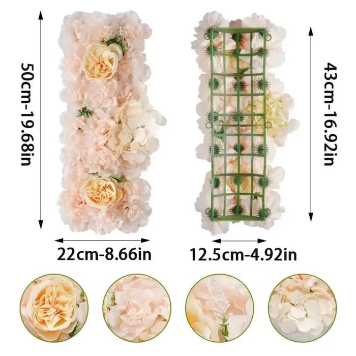 Panneau mural de fleurs artificielles simulées DIY 3D pour mariage