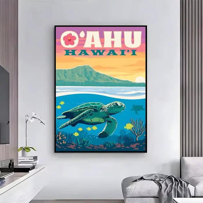 Affiche sur le thème des îles hawaïennes