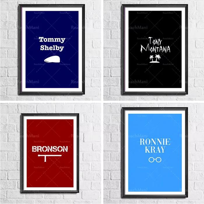 Affiche de gangster britannique italien minimaliste