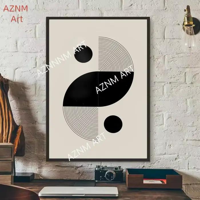 Affiche d'exposition de modernisme noir et blanc pour salon