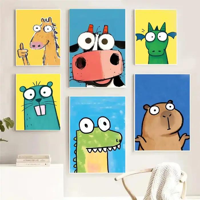 Peinture d'animaux amusants de style dessin animé