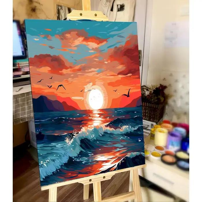Peinture de paysage de ville par numéros pour adultes