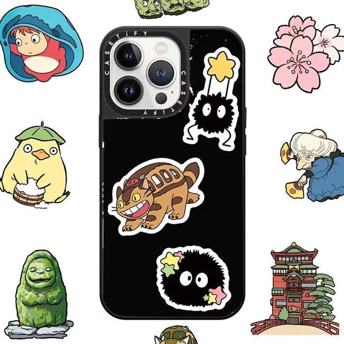 50 autocollants décoratifs imperméables sur le thème de l'anime japonais Studio Ghibli