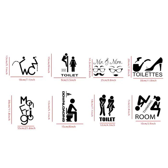 Perfec3D-Autocollants Muraux avec Signe d'Entrée de Toilette pour Homme et Femme