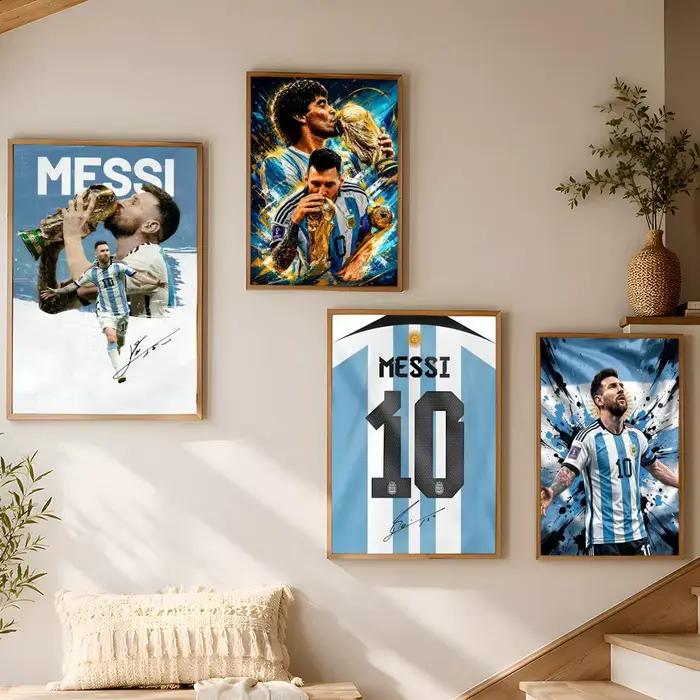 Peinture sur toile de calligraphie de la star du football Lionel Messi