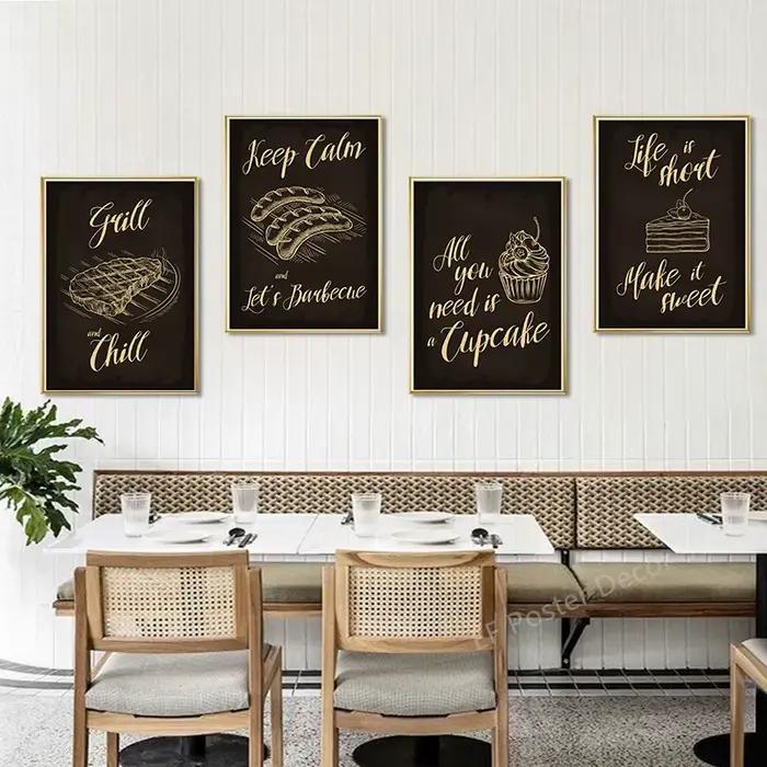Affiches de tableau noir de nourriture de cuisine vintage
