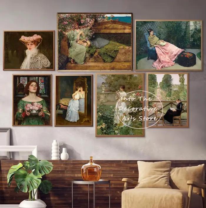 Affiche sur toile de portrait féminin élégant de style victorien vintage