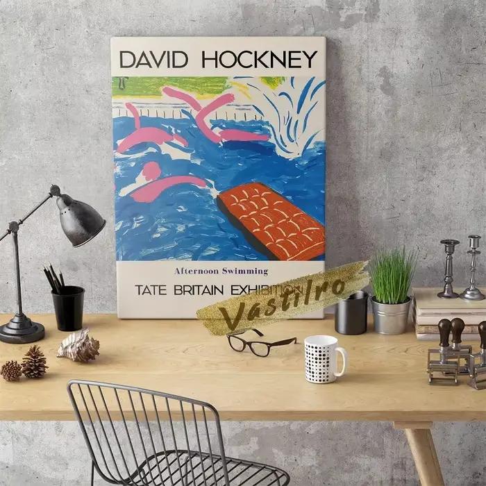 Exposition de David Hockney: peintures sur toile