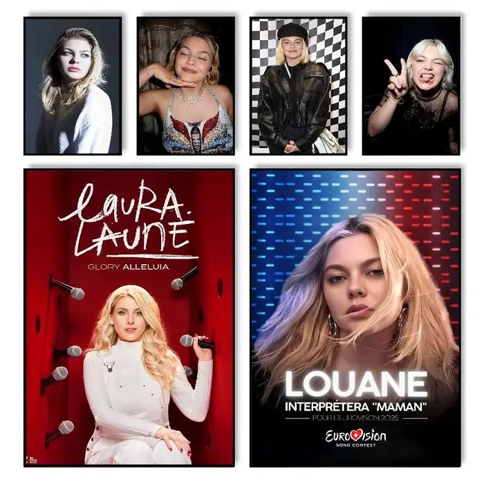 Affiche murale collante de chanteur l-Louane