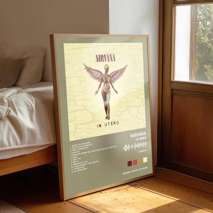 N-Nirvanas affiche Album couverture artistique chansons musique Rap mur papier étanche autocollant pour salon décor à la maison