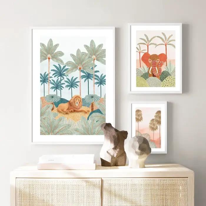Affiche d'animaux de la jungle tropicale