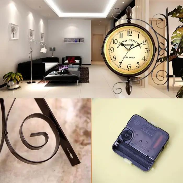 Nouveau européen horloge Vintage innovant à Double face horloge murale