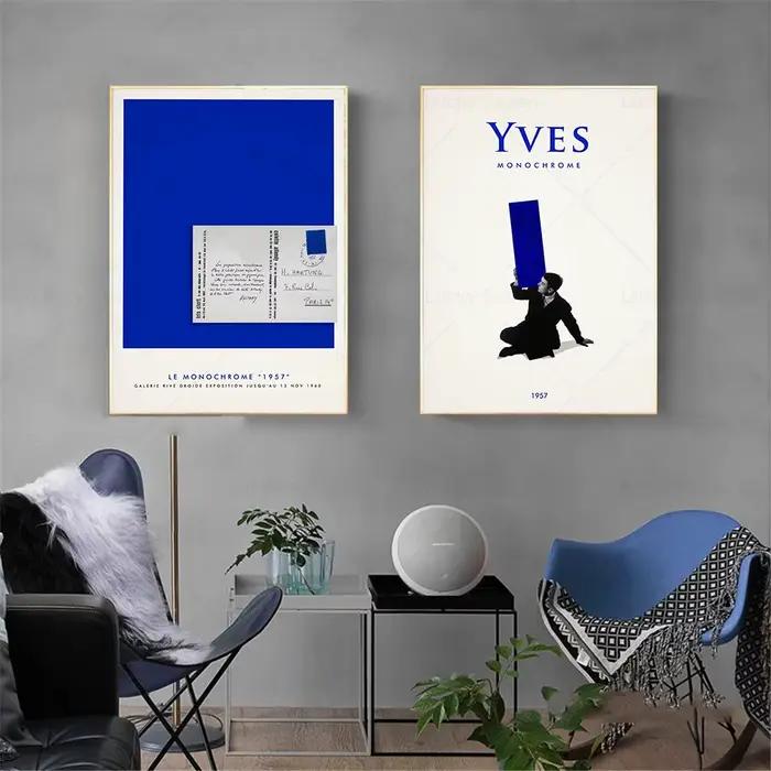 Affiche d'exposition de couleur bleue Pop