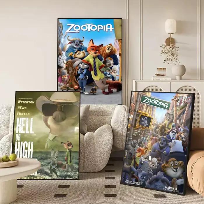 MINISO z-zootopie affiche de dessin animé autocollant Mural amovible auto-adhésif Art