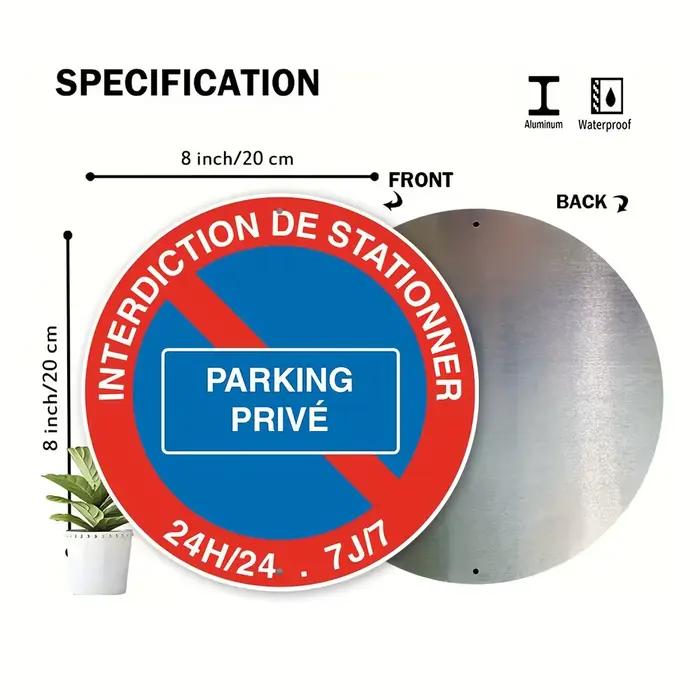 Panneau de stationnement français en aluminium de Style contemporain