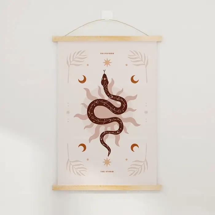 Boho serpent art, animal compact