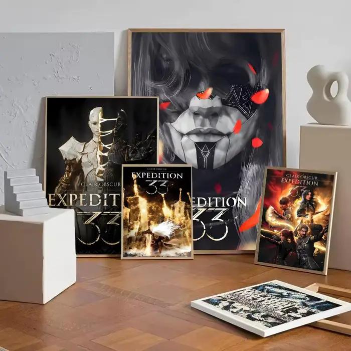 C-Clair Obscur Expedition 33 Poster autocollant mural amovible pour salon