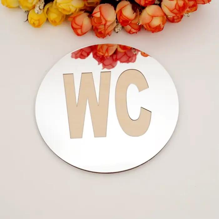 1 autocollant mural en acrylique auto-adhésif pour porte de WC