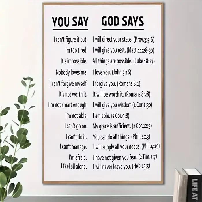 Impression sur toile de citations bibliques inspirantes modernes