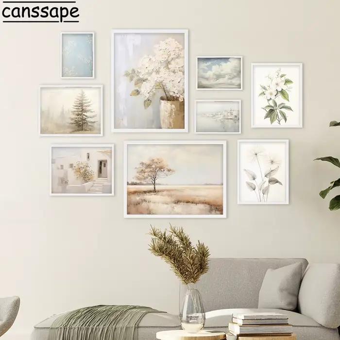 Peinture à l'huile de fleur blanche pour la décoration de salon