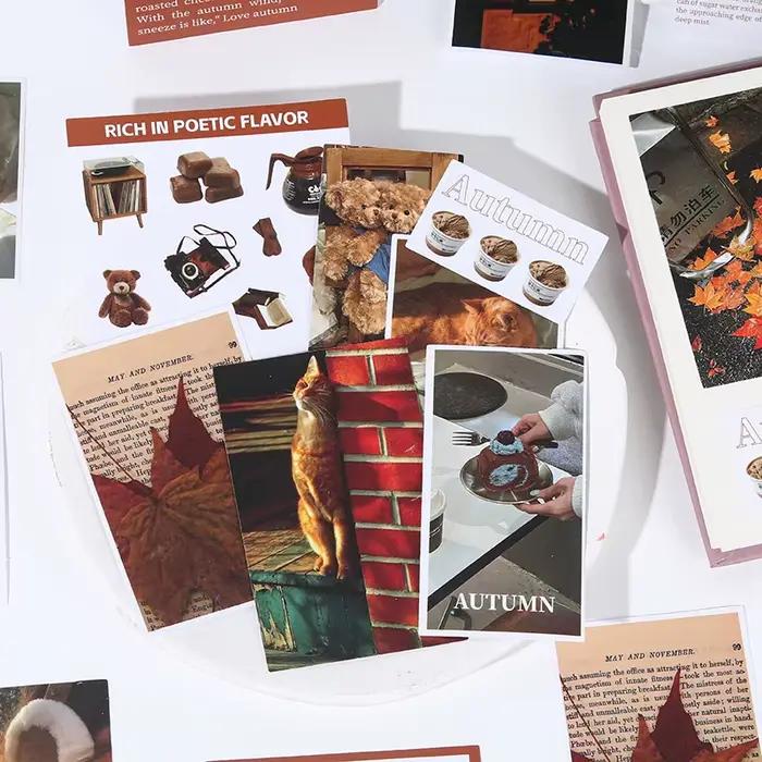 50 feuilles d'autocollants paysages quatre saisons