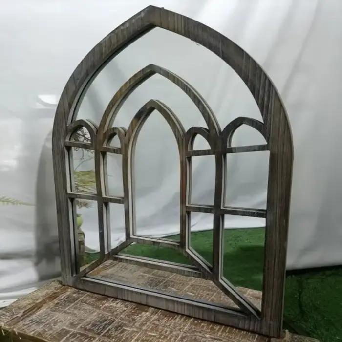  Miroir mural de campagne française – Accent suspendu Vintage en bois massif pour ferme