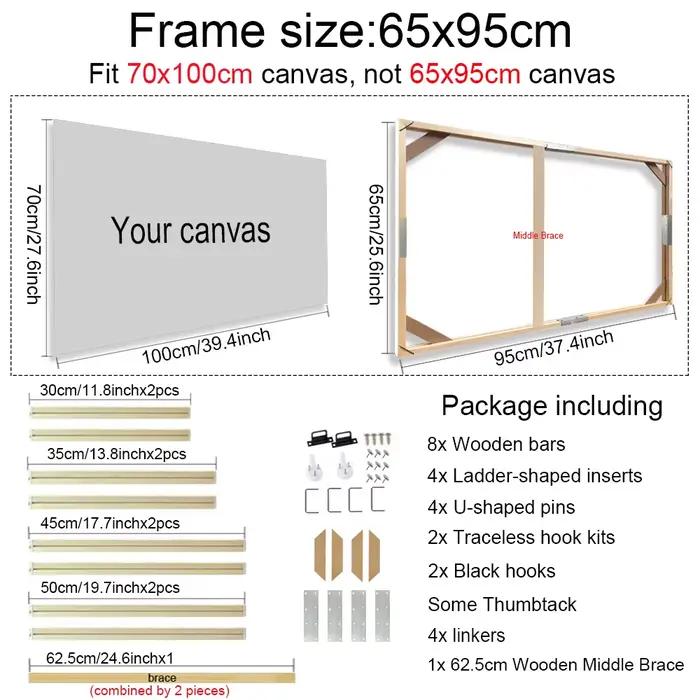 65x95 70x100cm mur Art toile cadres en bois 30x40 40x60 50x70 cadre Photo