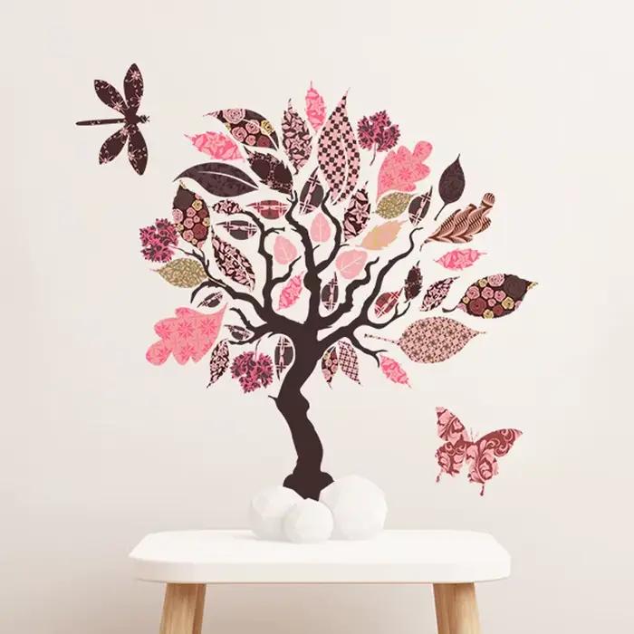Autocollant Mural arbre coloré