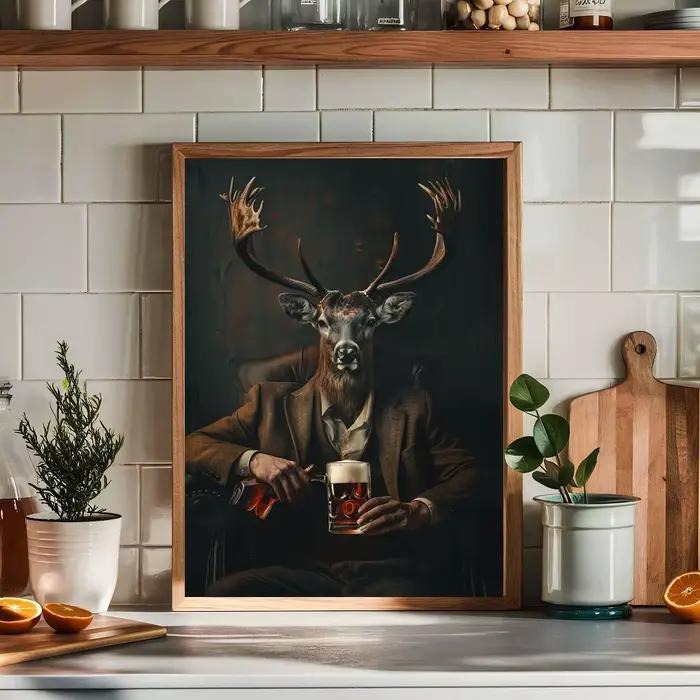 Peintures sur toile, affiches et impressions murales Vintage sur le thème des animaux de la Renaissance royale (Cerf