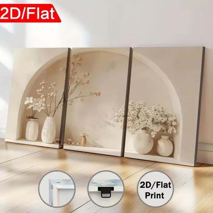3 tableaux sur toile encadrés de style minimaliste moderne
