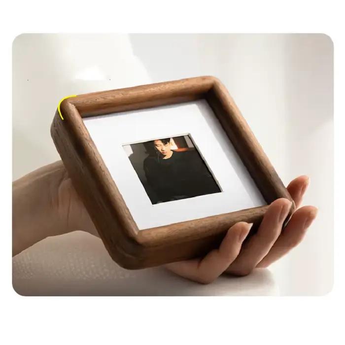 Support de cadre Photo d'angle rond en bois massif