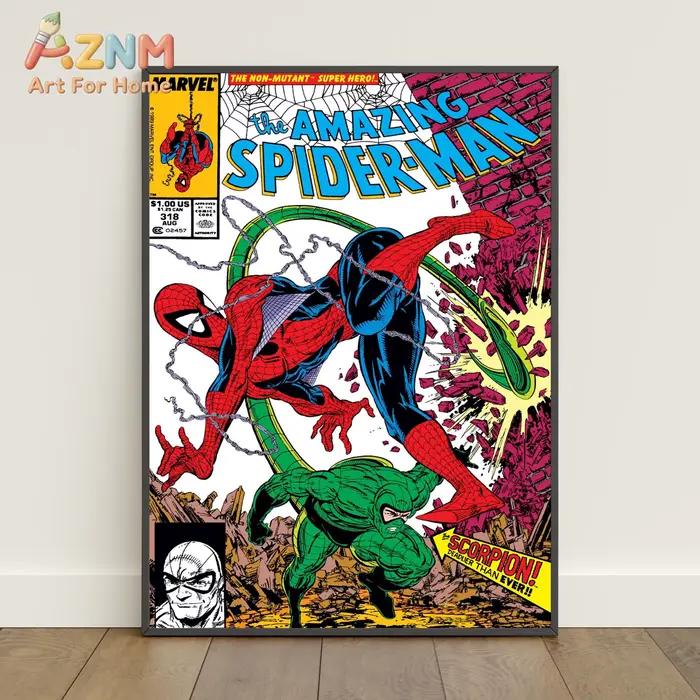 Affiche de couvertures de bandes dessinées Spiderman _ Art mural Peter Parker _ Impression sur toile du film