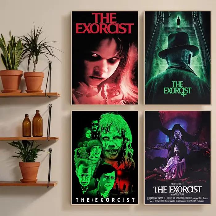 Affiches rétro du film d'horreur classique l'exorciste