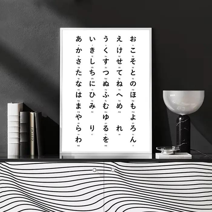 Toile d'art mural japonais Hiragana