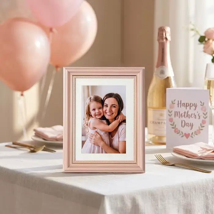 Lot de 2 cadres photo roses avec passe-partout 6 pouces