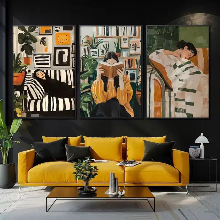 Toile d'art mural abstrait pour femme