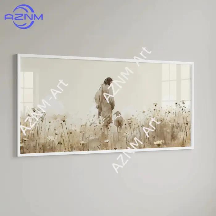 1PC esus et Lost Lamb Flower Field Poster
