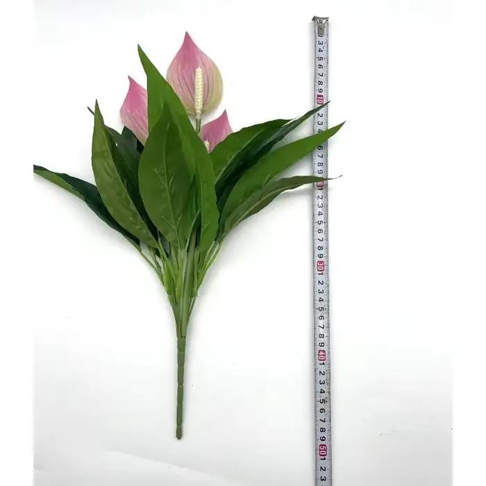 Plantes vertes artificielles en pot d'anthurium, ornements de bureau, décoration de maison, décoration de lieu de mariage, fausses fleurs