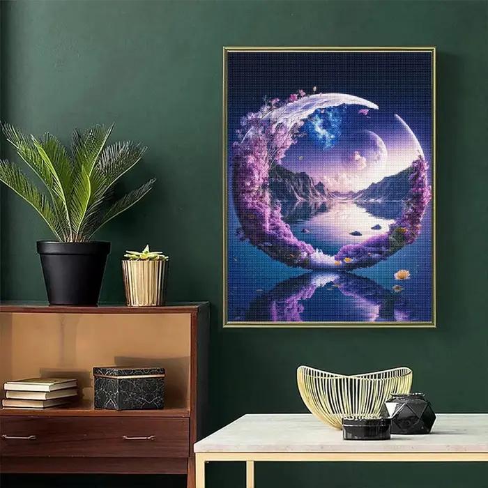 Peinture de diamant de lune violette