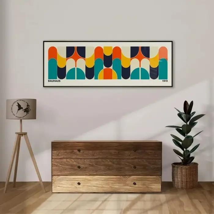Décoration murale Bauhaus colorée sans cadre