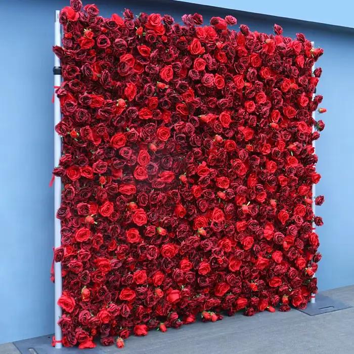 Décor d'arrière-plan mural de fleurs en tissu