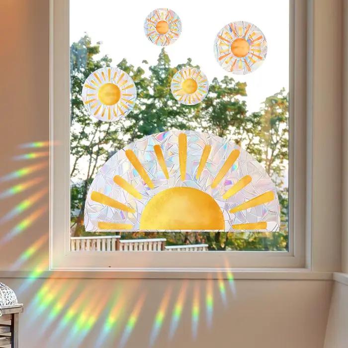 Autocollants de fenêtre attrape-soleil colorés