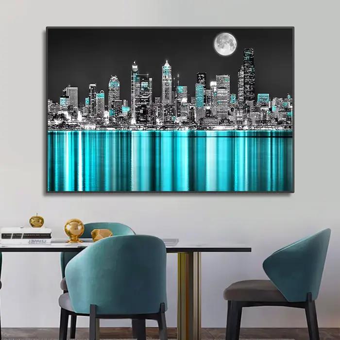 Toile d'art mural de paysage de horizon urbain de New York