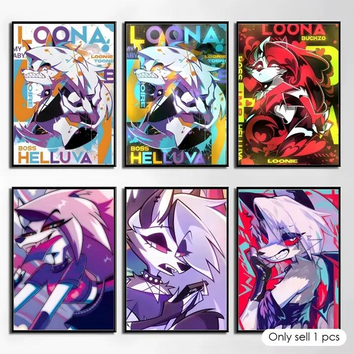 Affiche Anime Loona H-helluva Boss, autocollants muraux élégants et abordables pour dortoir, salon et chambre à coucher