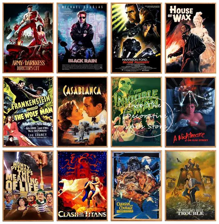 Casablanca – affiches rétro avec personnage de film classique des années 80