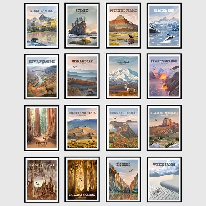 Affiches murales des parcs nationaux du monde