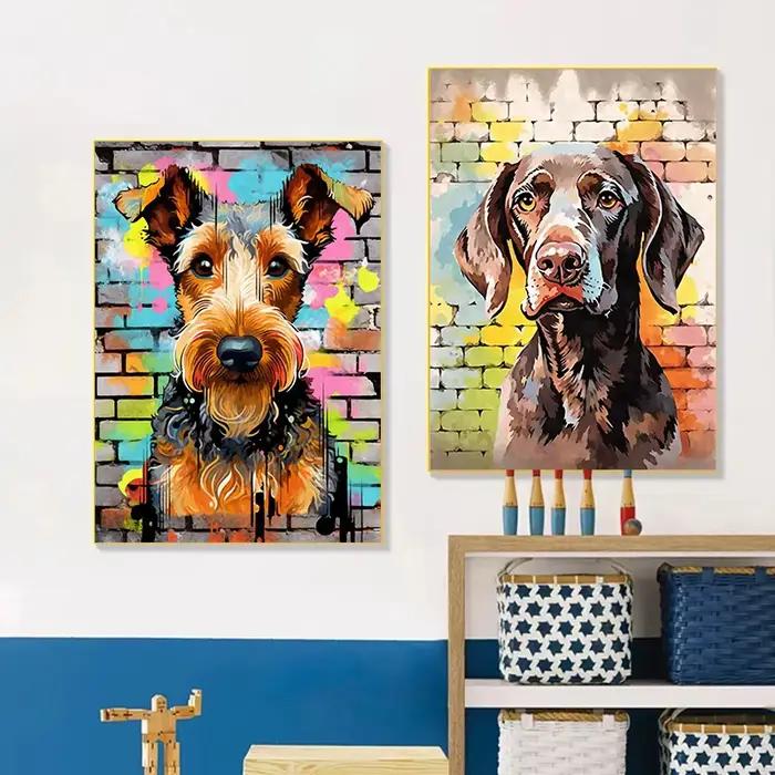 Affiche de Graffiti avec chiens de compagnie