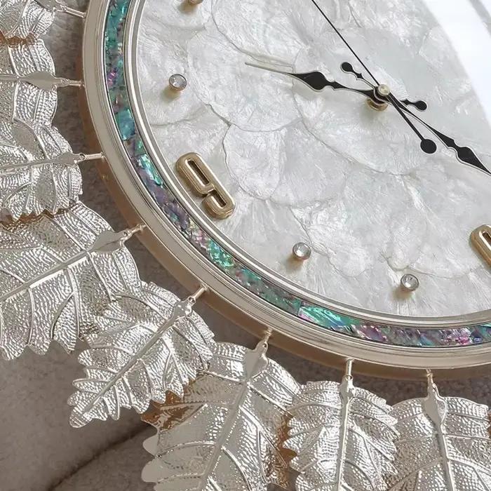 Horloges murales au Design nordique salon moderne Horloge murale ronde de luxe Unique silencieux Pendule